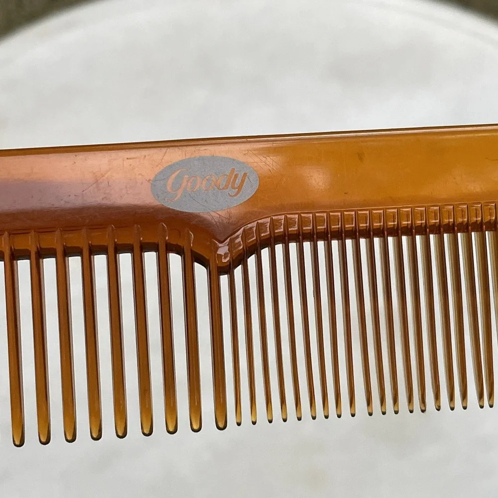 Vintage Comb Goody USA Faux Tortoise‎ Shell Brown Hair Styling Hong Kong Lot X 2